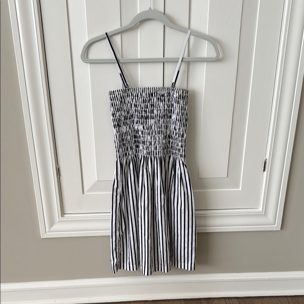 ATM Anthony Thomas Melillo Black and White Smocked Sundress